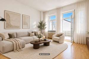 Helle Vier-Zimmer-Altbauwohnung mit Balkon in Mainnähe