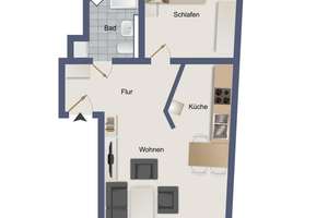 Möblierte 2-Zimmer-Wohnung mit Loggia – Stöckelstraße 1, 4347 Schönefeld-Abtnaundorf, Leipzig – Vorschaubild 8