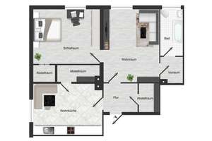 LORENZ-Angebot in BO-Dahlhausen: Zentrale, ruhige Wohnlage. Großzügige 3 1/2-R.-Erdgeschoss - 83 m². – Die vollständige Adresse der Immobilie erhältst du vom Anbieter., 44879 Dahlhausen, Bochum – Vorschaubild 65