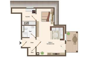 +ESDI+ Charmante Dachgeschosswohnung mit Balkon und Tiefgaragenstellplatz in ruhiger Lage – Die vollständige Adresse der Immobilie erhältst du vom Anbieter., 1219 Leubnitz-Neuostra, Dresden – Vorschaubild 8