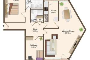 Top Kapitalanlage im Grünen, 102 qm, 2.OG, 2 SZ, KDB, Gäste-WC, Abstellka., 2 Balkone, Keller&Aufzug – Die vollständige Adresse der Immobilie erhältst du vom Anbieter., 51149 Westhoven, Köln – Vorschaubild 20