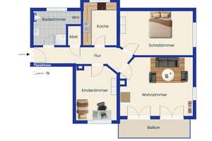 Attraktiv geschnittene 3-Zimmer-Wohnung mit Balkon in München-Obermenzing – Die vollständige Adresse der Immobilie erhältst du vom Anbieter., 81245 Obermenzing, München – Vorschaubild 16