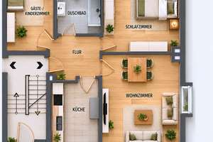 Kernsanierte 3-Zimmer-Erdgeschosswohnung mit Balkon & Gartennutzung in Duisburg-Duissern – Heckenstraße 16, 47058 Duissern, Duisburg – Vorschaubild 2