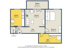 Mit weißen Wohnberechtigungsschein / 2-Raum-Wohnung im Neubau/Nachmieter gesucht – Saalfelder Str. 43, 4179 Neulindenau, Leipzig – Vorschaubild 2