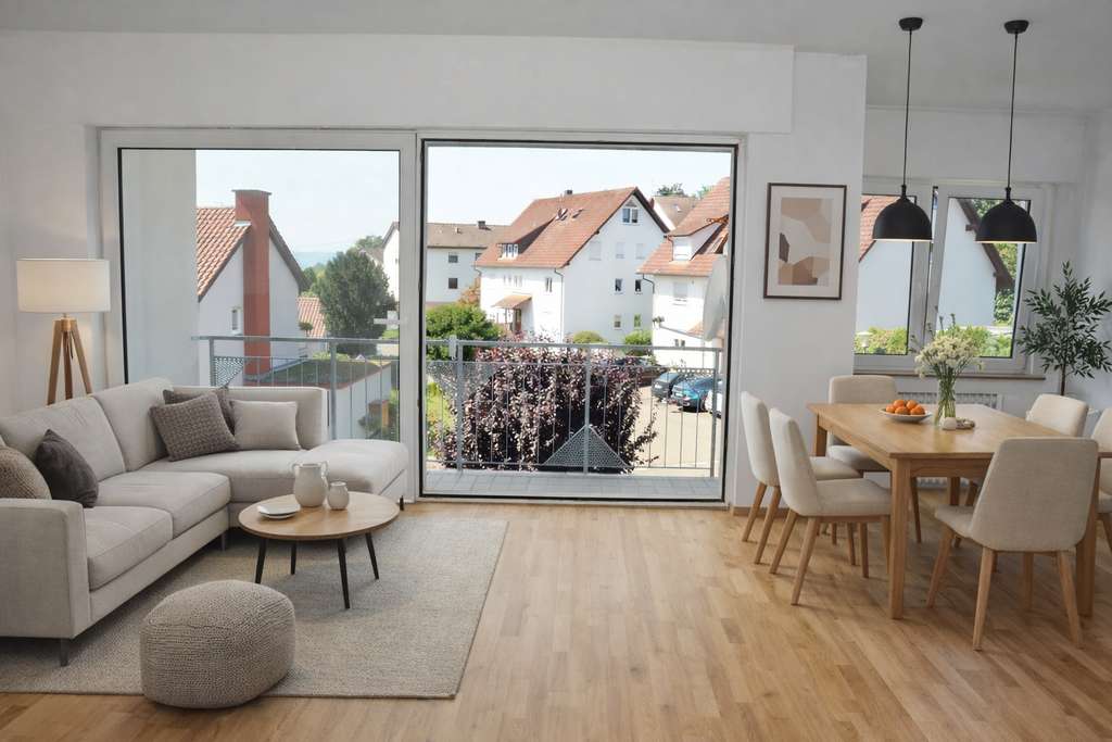 Immobilie in Stetten - Geräumige Wohnung mit Option auf ein 4. Zimmer in ruhiger Lage mit Teilseeblick - Bild 1
