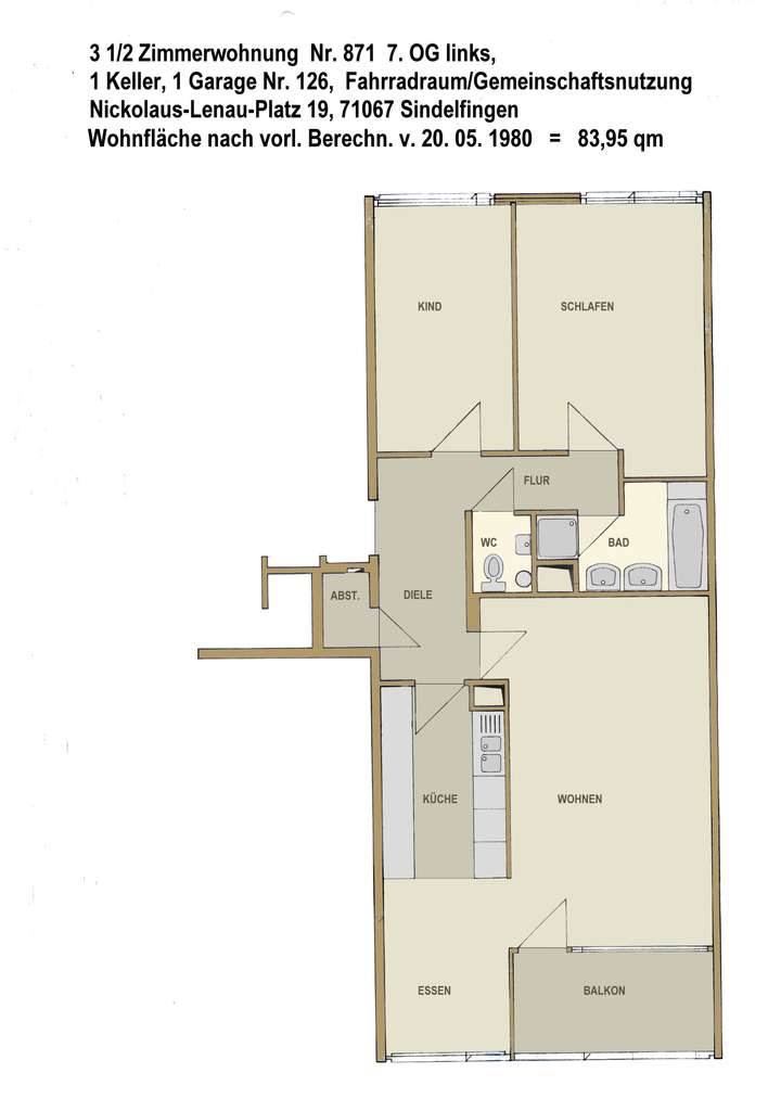 Gepflegte 3 1/2 Zimmerwohnung 