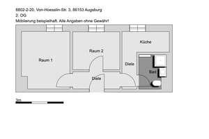 1,5-Zimmer-Wohnung in Augsburg Oberhausen – Von-Hoesslin-Str. 3, 86153 Rechts der Wertach, Augsburg – Vorschaubild 2