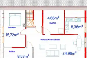 kernsanierte exklusive 2-Zi. Wohnung – Pforzheim – Vorschaubild 3