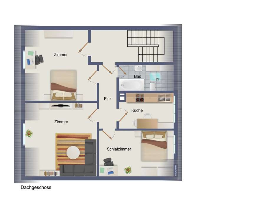 Grundriss DG visualisiert