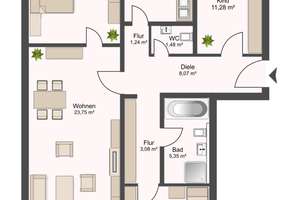 Helle 4-Zimmer-Wohnung mit West-Balkon und Garage in Reutlingen! – Die vollständige Adresse der Immobilie erhältst du vom Anbieter., 72762 Reutlingen-Mitte, Reutlingen – Vorschaubild 10