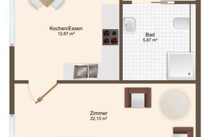 DO Uninähe, 43,55 qm Appartement, 1,5 Zimmer – Wittekindstr.  104, 44139 Westfalenhalle, Dortmund – Vorschaubild 10