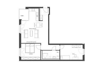 Exklusive voll möblierte 3-Zimmer-Wohnung mit 2 Schlafzimmern, Balkon & All-Inclusive-Miete in Stutt – Lenore-Volz-Straße 17, 70372 Veielbrunnen, Stuttgart – Vorschaubild 4