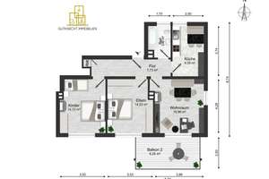 Wohnen oder investieren in Karlsruhe Grötzingen – Attraktive 3-Zimmer-Wohnung mit großem Balkon – Die vollständige Adresse der Immobilie erhältst du vom Anbieter., 76229 Grötzingen, Karlsruhe – Vorschaubild 6