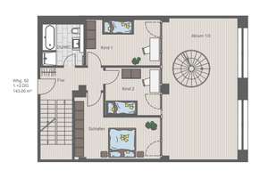 54 m² großes Wohnzimmer!!! - Exklusive 4-Raum-Maisonette mit vielen Extras – Ulmenstr. 3b, 9112 Kaßberg, Chemnitz – Vorschaubild 59