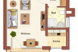 möbliert vermietetes 1-Zi.-Apartment in ER-Büchenbach...Solide Kapitalanlage  – Die vollständige Adresse der Immobilie erhältst du vom Anbieter., 91056 Büchenbach Nord, Erlangen – Vorschaubild 2