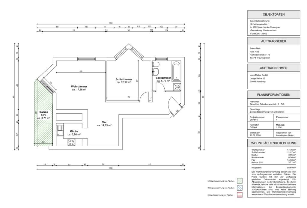Immobilie in Aschau im Chiemgau - ***Charmante 2-Zimmer-Wohnung mit Balkon und Tiefgaragenstellplatz in ruhiger Lage*** - Bild 1