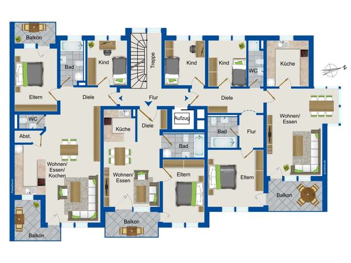 1. Obergeschoss Haus B