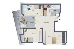 Schicke 3-Zimmer-DG-Wohnung mit Terrasse und Empore – Pforzheim – Vorschaubild 12
