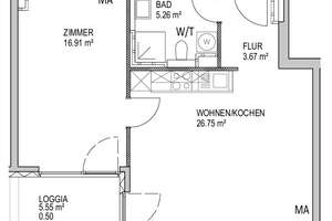 Elegante 2-Zimmer-Wohnung mit sonnigen Räumen und Markenküche – Walter-Hallstein-Straße 25b, 55130 Weisenau, Mainz – Vorschaubild 4