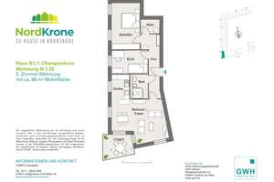 Neubau-Gebiet Hannover Kronsrode: Einbauküche, große Loggia, Fußbodenheizung, HWR, Lift, TG, Keller – Kattenbrookstrift 76, 30539 Bemerode, Hannover – Vorschaubild 12