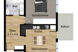 Moderne 2-Zimmer-Wohnung in Aachen Eilendorf I Granitwaschbecken, Einbauküche, Fußbodenheizung & Bal – Brühlstraße 69, 52080 Aachen – Vorschaubild 11