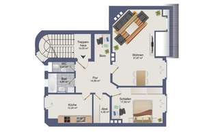 Erstbezug nach Modernisierung: 2 Zimmer Dachgeschoßwohnung im  Inneren Osten von Regensburg – 93059 Ostenviertel, Regensburg – Vorschaubild 12