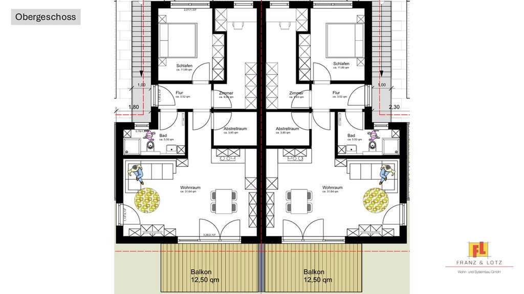 Immobilie in Allendorf (Lumda) - Exklusive 3 Zimmer Neubau-Loftwohnung mit großem Balkon und Weitblick - Bild 3
