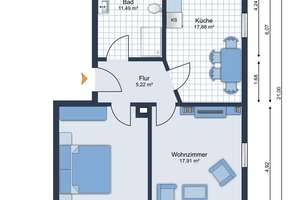 2-Zimmer • mit Balkon • Eigentumswohnung • vermietet • Ebersdorf • zum Kauf – Die vollständige Adresse der Immobilie erhältst du vom Anbieter., 9131 Ebersdorf, Chemnitz – Vorschaubild 2