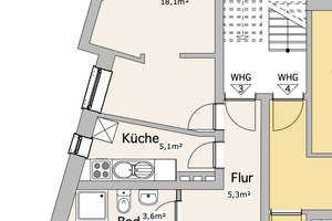 Neugründung! Moderne 2er-WG frei - Kernsanierung 2024 – zentrale Lage – Mietvertrag pro Zimmer – Lüstringer Straße 18, 49082 Schinkel, Osnabrück – Vorschaubild 3