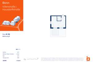 RESERVIERT! B01: 1-Zimmerwohnung im EG mit Gartenterrasse zur Hausdorffstraße – Hausdorffstraße 348, 53129 Dottendorf, Bonn – Vorschaubild 4