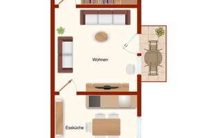 Renovated, modern, fully furnished, 2 rooms + eat-in fitted kitchen, bathtube, balcony – Bilker Allee 53, 40219 Unterbilk, Düsseldorf – Vorschaubild 10