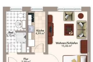 Helle 1-Zimmer-Wohnung mit moderner Ausstattung und Garage – Schellheimerplatz 3, 39108 Stadtfeld Ost, Magdeburg – Vorschaubild 9