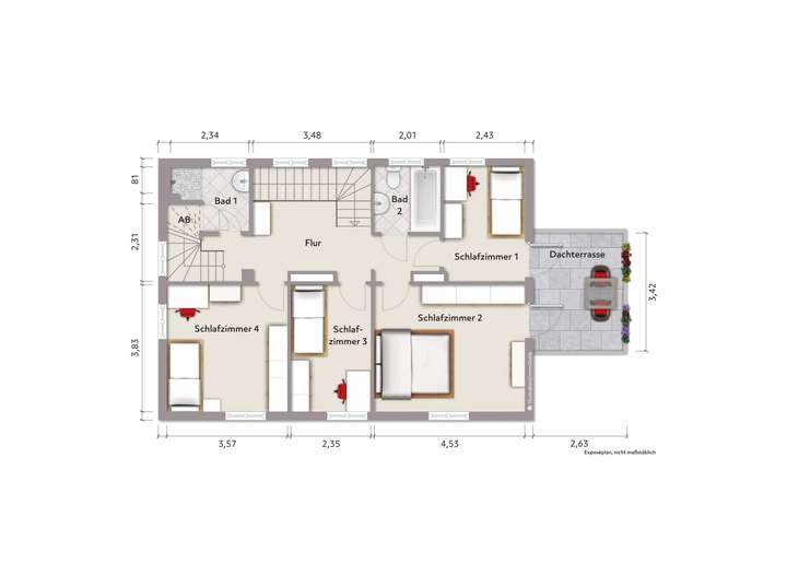 Grundriss Obergeschoss (nicht 