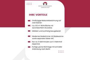 Stilvoll möblierte 3-Zimmer-Maisonettewohnung auf zwei Ebenen – Ruhige Lage in Panketal! – Die vollständige Adresse der Immobilie erhältst du vom Anbieter., 16341 Panketal – Vorschaubild 2