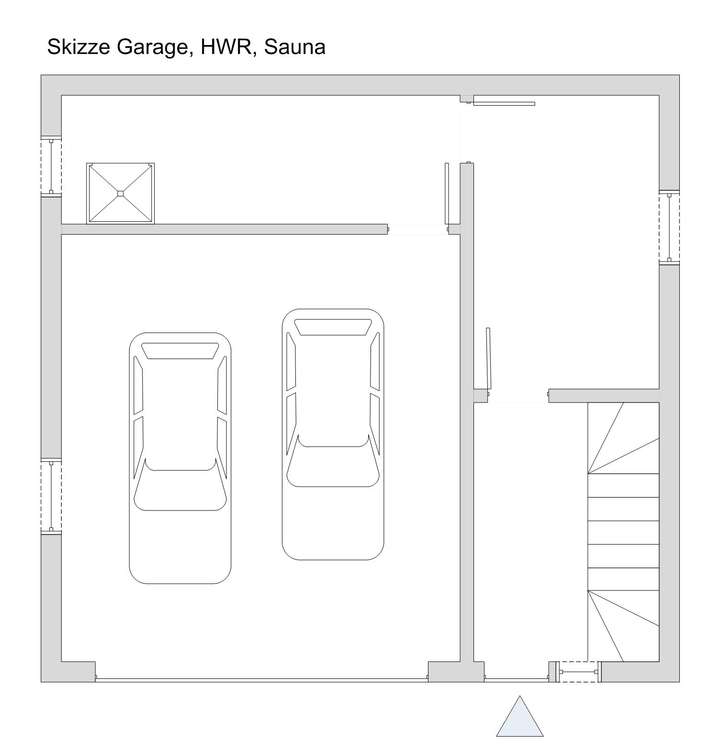 Skizze Eingang - Garage - HWR