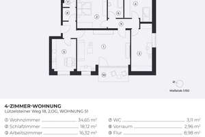 Vermietete 4-Zimmerwohnung mit Energieeffizienzklasse B, Balkon und Wannenbad – Lützelsteiner Weg 18, 14195 Dahlem, Berlin – Vorschaubild 17