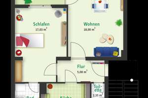 2-Raum-Wohnung im Erdgeschoss mit ebenerdiger Dusche – komfortables Wohnen