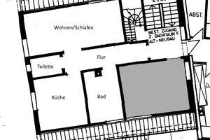 Gutgelegene, Teilmöblierte 1-Zimmer-DG-Wohnung zur Miete in Neu-Ulm Offenhausen