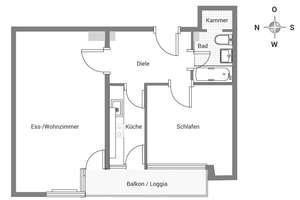 Möblierte 2-Zimmer Wohnung mit Balkon und Einbauküche in München Pasing mit Fernblick – Landsberger Straße 447, 81241 Am Westbad, München – Vorschaubild 8