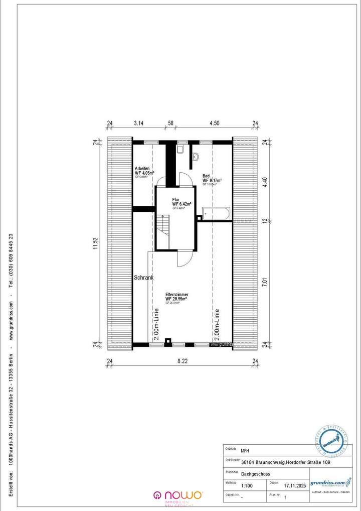 Grundriss DG bemaßt
