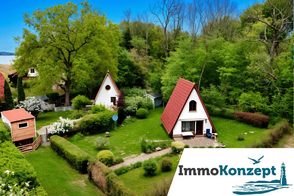 Immobilie in Groß Mohrdorf - Idylle am Meer! Finnhütte, ca. 43m² Wfl, 360m² Grdst, ca. 17m² Terr. & Gartenhaus im Kinnbackenhagen - Bild 0