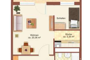 1-Raum-Wohnung mit top Aussicht aus 10. Etage und Einbauküche – Bruno-Granz-Straße 52, 9122 Morgenleite, Chemnitz – Vorschaubild 8