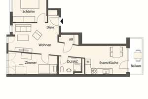 - Urbanes Wohnen - Moderne 3-Zimmer-Stadtwohnung – Die vollständige Adresse der Immobilie erhältst du vom Anbieter., 70182 Oberer Schlossgarten, Stuttgart – Vorschaubild 7