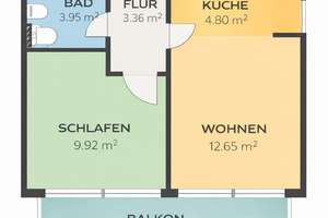 Möblierte 2-Zimmer Wohnung in München-Haidhausen für 1 Jahr  – Balanstraße 78, 81541 Balanstraße-West, München – Vorschaubild 5