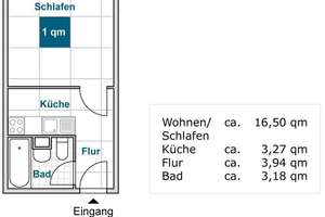 Die gefällt mir: günstige 1-Zimmer-Single-Wohnung – Michelangelostr. 7, 1217 Räcknitz/Zschertnitz, Dresden – Vorschaubild 3