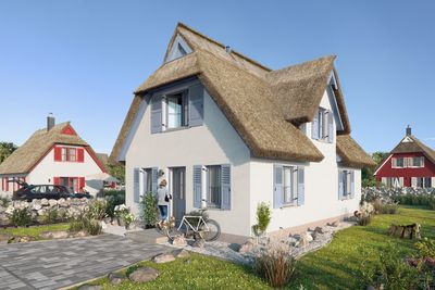 Reetdachhaus Küstsenseeschwalbe am Strelasund