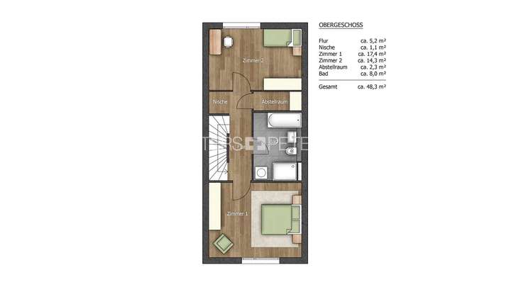 Grundrissskizze 1. Obergeschos