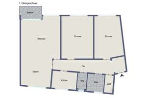 Freie 3-Zi.-Wohnung mit kleinem Balkon in attraktiver Lage, renovierungsbedürftig, TG-Stellplatz – Die vollständige Adresse der Immobilie erhältst du vom Anbieter., 70499 Weilimdorf (Ortsteil), Stuttgart – Vorschaubild 3