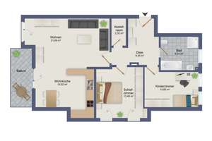 GEORGI: Perfekt für Paare & Familien – energieeffiziente 3-Zimmer-Wohnung im Münchner Westen – Die vollständige Adresse der Immobilie erhältst du vom Anbieter., 81245 Altaubing, München – Vorschaubild 7