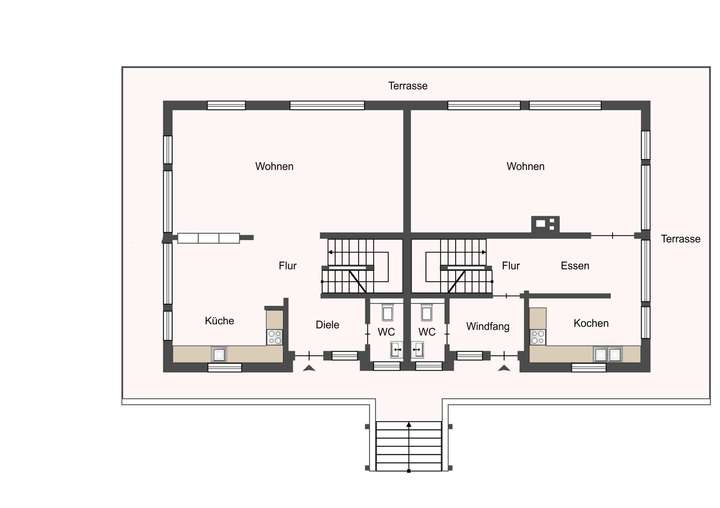 Grundriss EG Doppelhaus